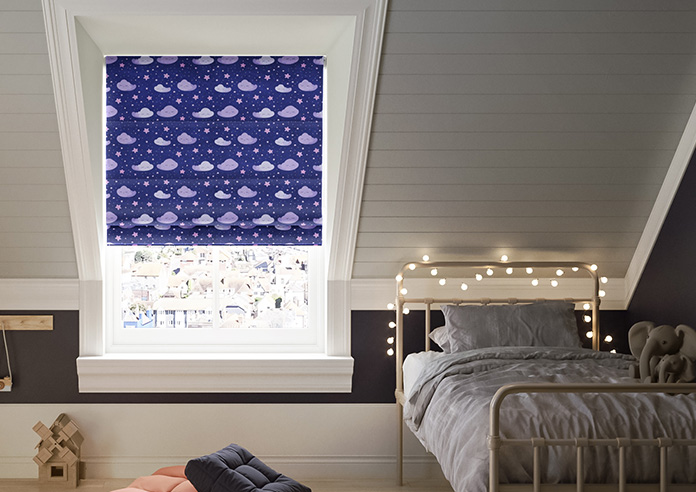 Starry Night, Purple Dream - Twist&Fit Roman Blind - Image 3